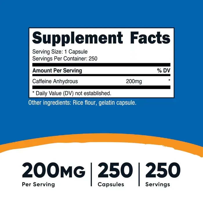 Cafeina 200 Mg 250 Capsulas